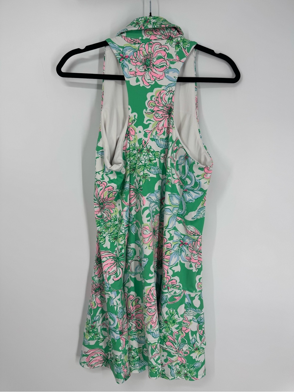 Lilly Pulitzer UPF50+ Lluxletic Dania Dress Green Floral Sleeveless Resort Sz L - Picture 12 of 14